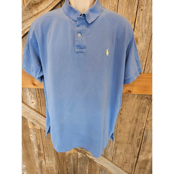 Polo ralph lauren size XL Blue men's polo short sleeve Casual cmeveryday *FLAW*^ - Picture 1 of 6